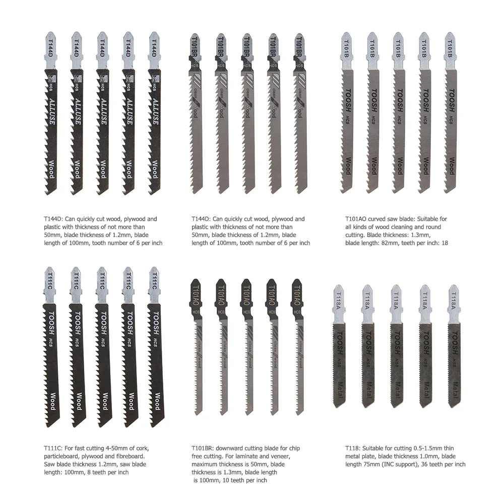 30 шт. лезвия для пилы Т хвостовик лобзик резки дерева дисков пластиковая
