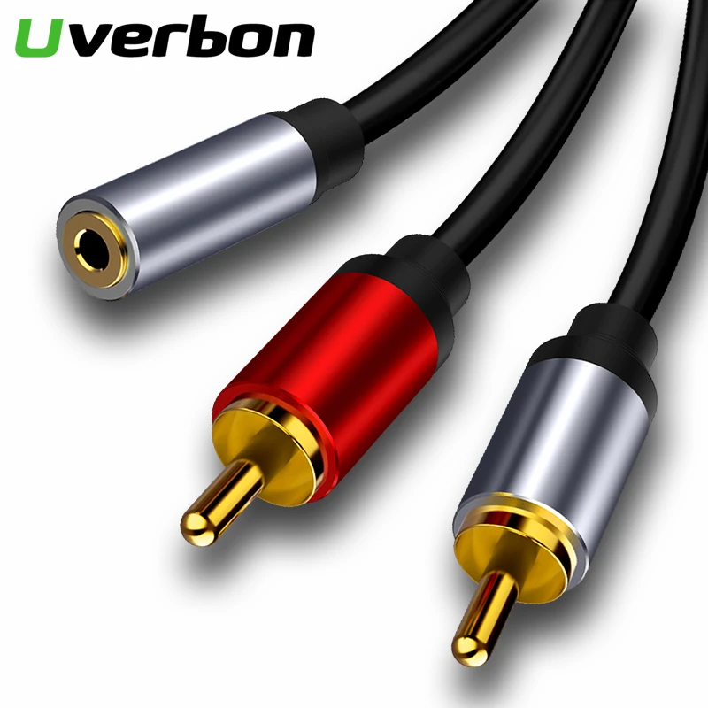 RCA кабель 2RCA на 3 5 аудио мм разъем AUX для усилителя наушников динамик Y сплиттер