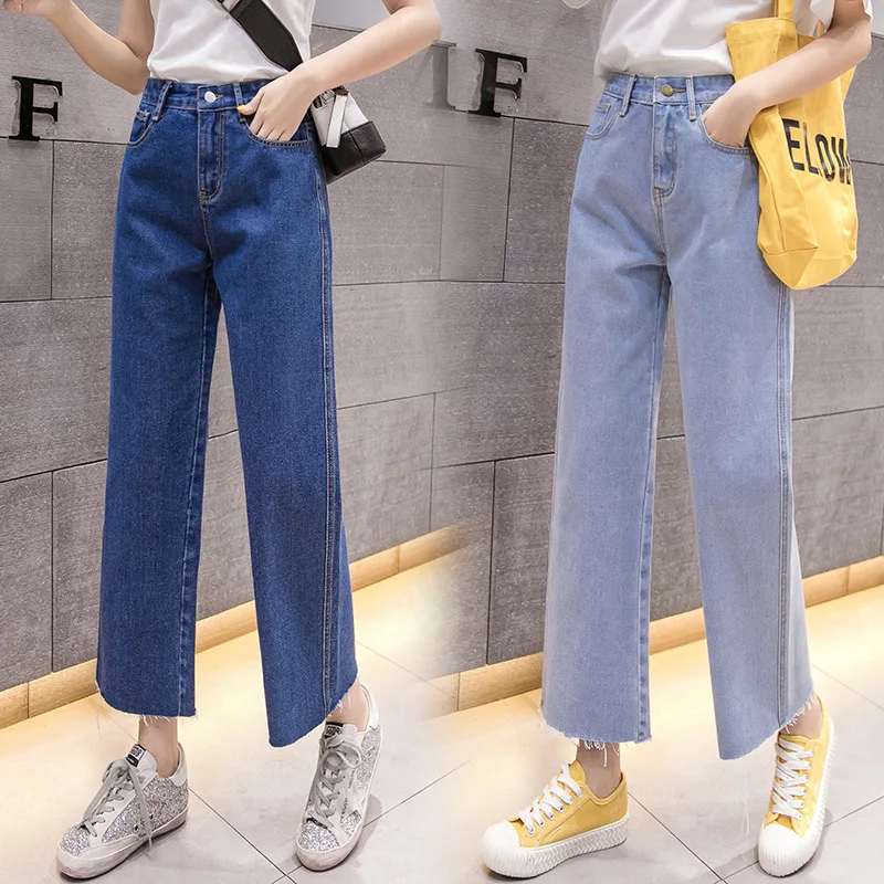 

Woman Jeans High Waist Clothes Wide Leg Denim Clothing Blue Streetwear Vintage Quality 2021 Fashion Harajuku Straight Pants