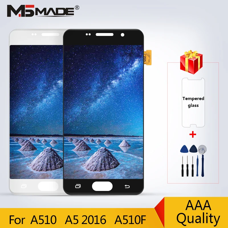 A510 Super AMOLED для samsung Galaxy A5 A510F A510M SM-A510F A510Y A5100 ЖК сенсорный экран дигитайзер дисплей сборка часть
