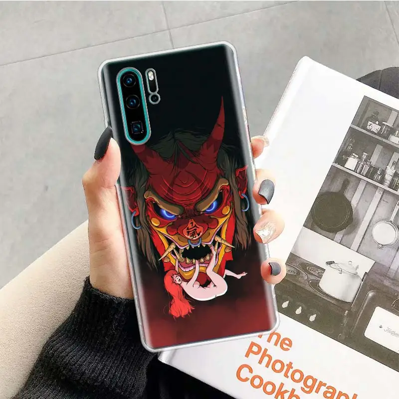 Японская Маска самурая oni чехол для телефона Huawei P30 P20 P40 P50 P10 Mate 40 30 10 20 Lite Pro