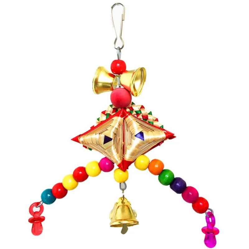 Натуральная трава тканая красочная клетка для попугая Висячие игрушки игрушка