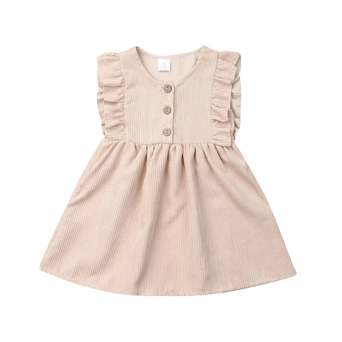 Pudcoco US Stock 2020 New Toddler Infant Baby Girls A-Line Solid Dress Princess Party Pageant Wedding Fashion Clothes | Детская одежда