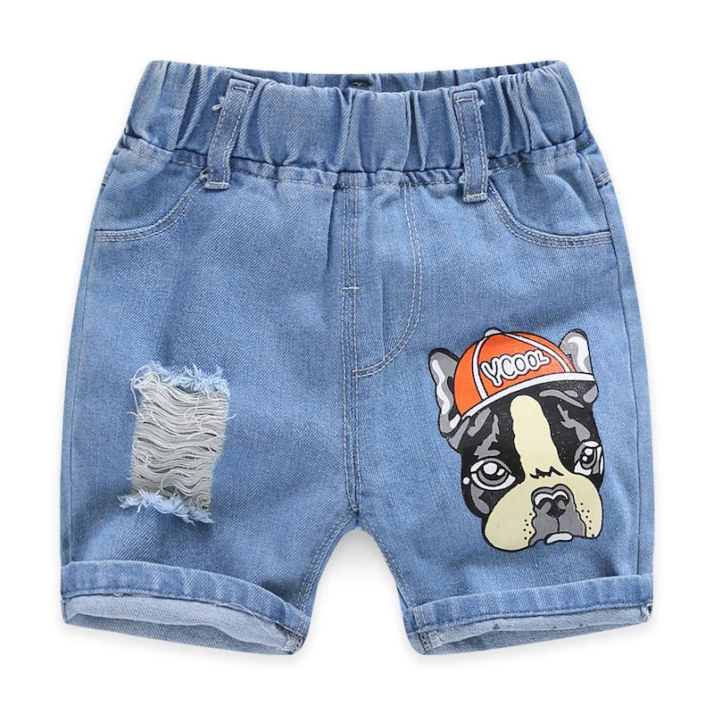 Летние детские штаны с мультяшным рисунком модные джинсовые шорты для девочек