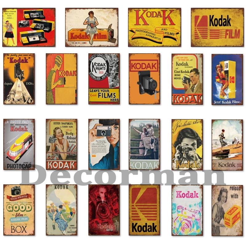 

[ Mike86 ] Kodak Film Camera Retro Tin signs wall decor Club Bar Iron Painting art LTA-1717 Mix order 20*30 CM
