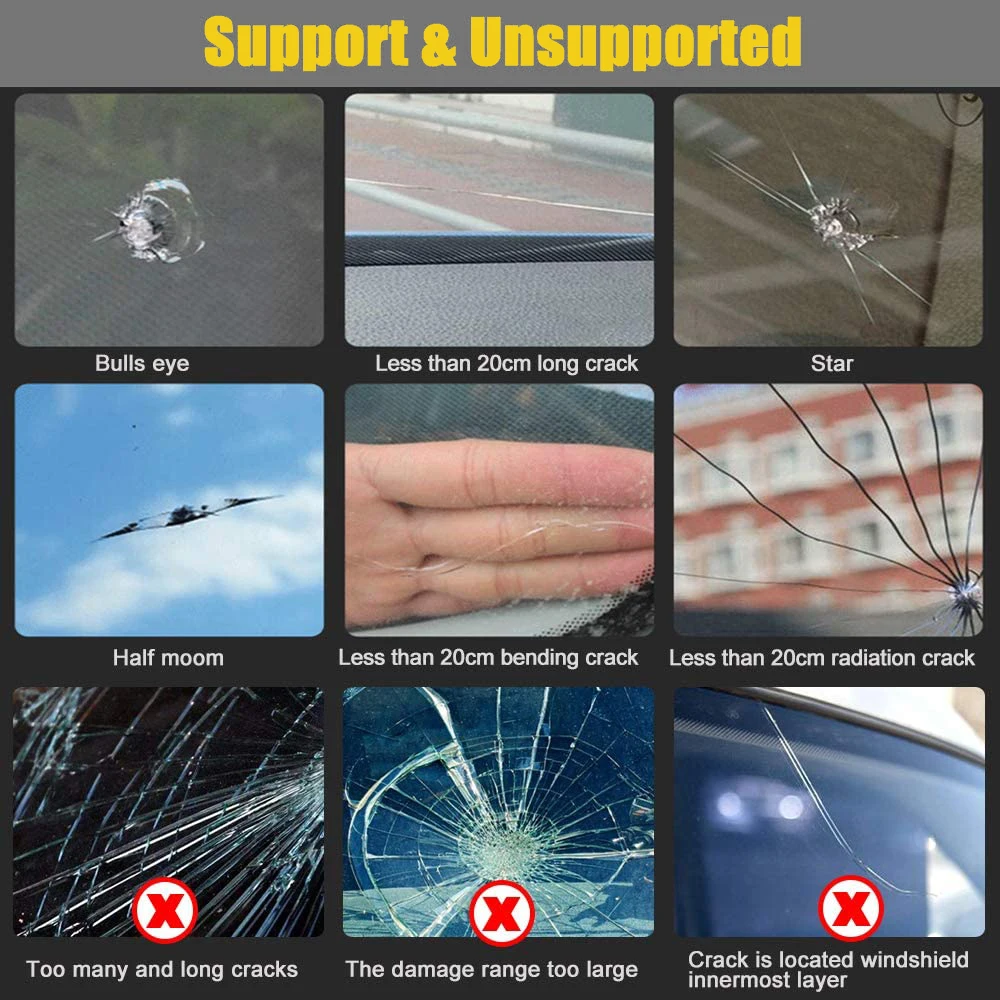 Комплект для ремонта ветрового стекла и восстановления фар Visbella Набор