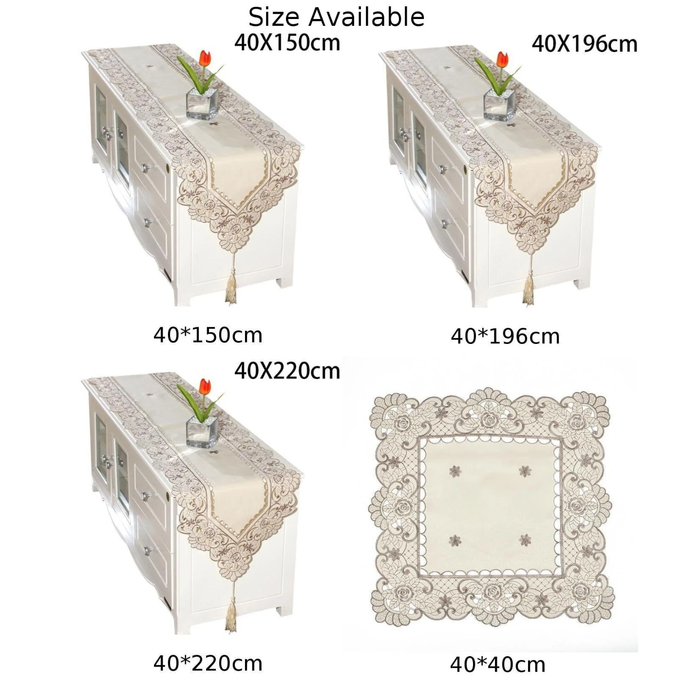 Ablecloth вышитая настольная дорожка пасторальное водонепроницаемое свадебное