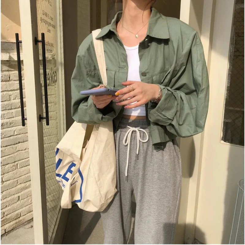 

Новинка 2020, осенне-зимняя женская куртка, Повседневная модная верхняя одежда с карманами, большие пуговицы, Короткие топы CL466