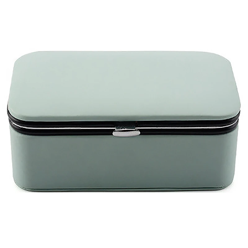 

2x Jewelry Organizer Display Travel Jewelry Case Boxes Portable Jewelry Box PU Leather Grids Storage Necklace Earrings Box