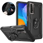 Противоударные чехлы для телефонов Huawei P Smart 2021, роскошный бронированный чехол с магнитным кольцом и подставкой, бампер, чехол для PSmart S 2020 Y7A Y8P Y8S, чехол