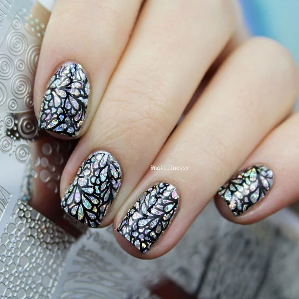 

Nail Art Stamping Plates Rectangle Retro Tree Leaf Design Stamp Template Manicure Nail Art Image Templates Manicure Nail Tools