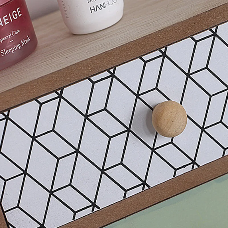 

Cosmetic Storage Box Wooden Environmental Protection Jewelry Barrel Office Desktop Drawer Manager Double Layer Sundries Cabinet