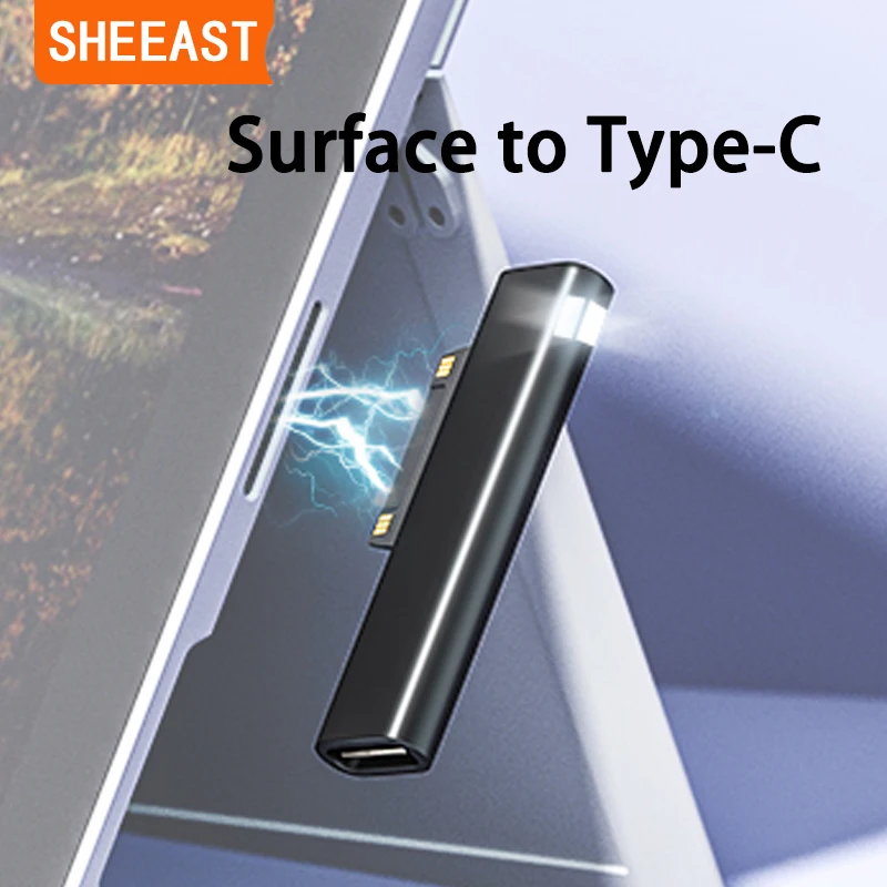 

Поверхностный адаптер PD 45 Вт USB C PD быстрый разъем зарядного устройства Type C Женский конвертер для Microsoft Surface Pro 7 6 5 4 3 ноутбук книга 1 2