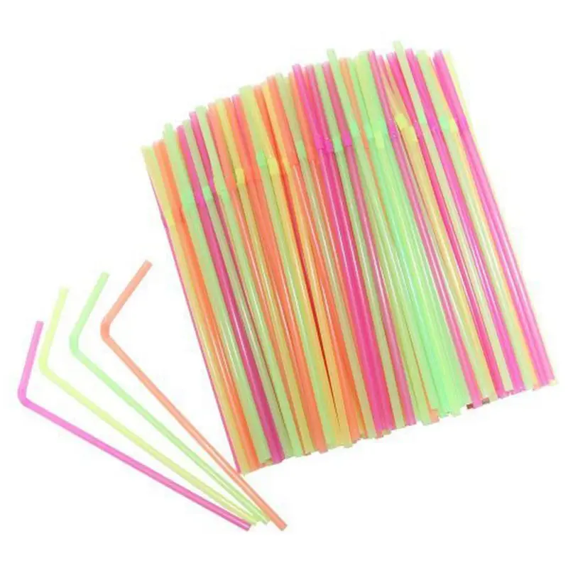 Акция! 100 шт. одноразовые питьевые соломки пластиковые соломинки для питья дня