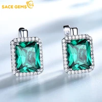 sace gems fashion earrings for women 100 925 sterling silver emerald sky blue topaz ear clip wedding fine jewelry eardrop gift