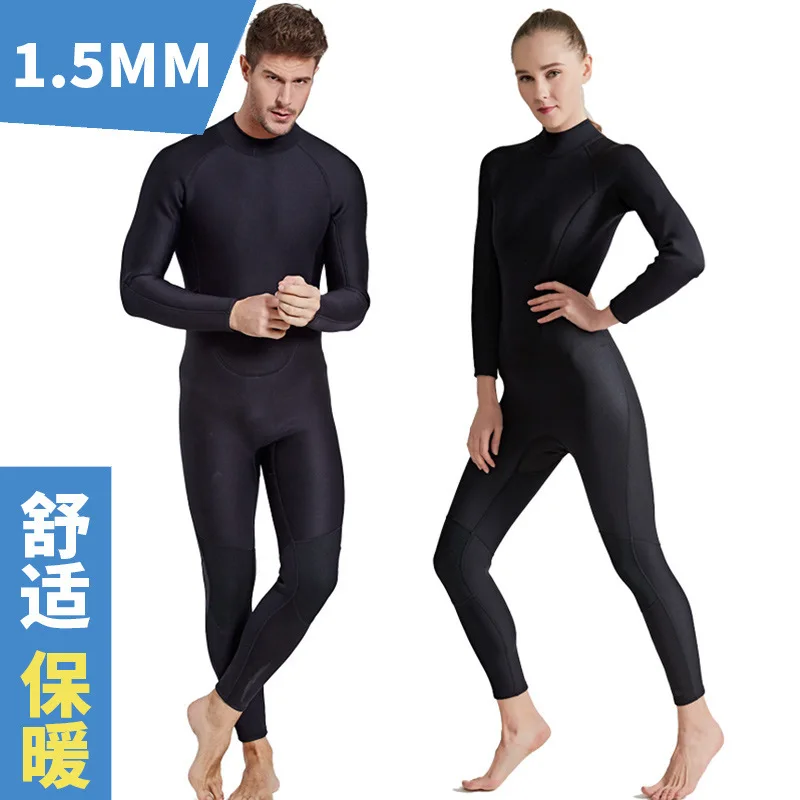 Hot selling Sharbat 1.5mm diving suit men's one piece long sleeve warm Swimsuit Large women's snorkeling surfsuit |
