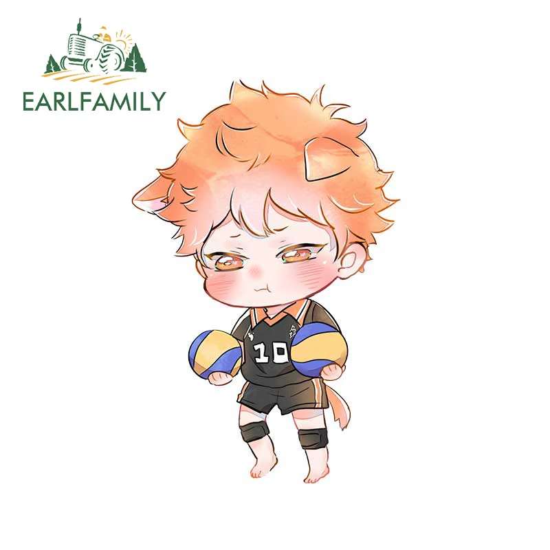 

EARLFAMILY 13 см x 8,7 см для Haikyuu, автомобильные наклейки, солнцезащитные Мультяшные детали, декор для лобового стекла ноутбука, автомобильная этик...