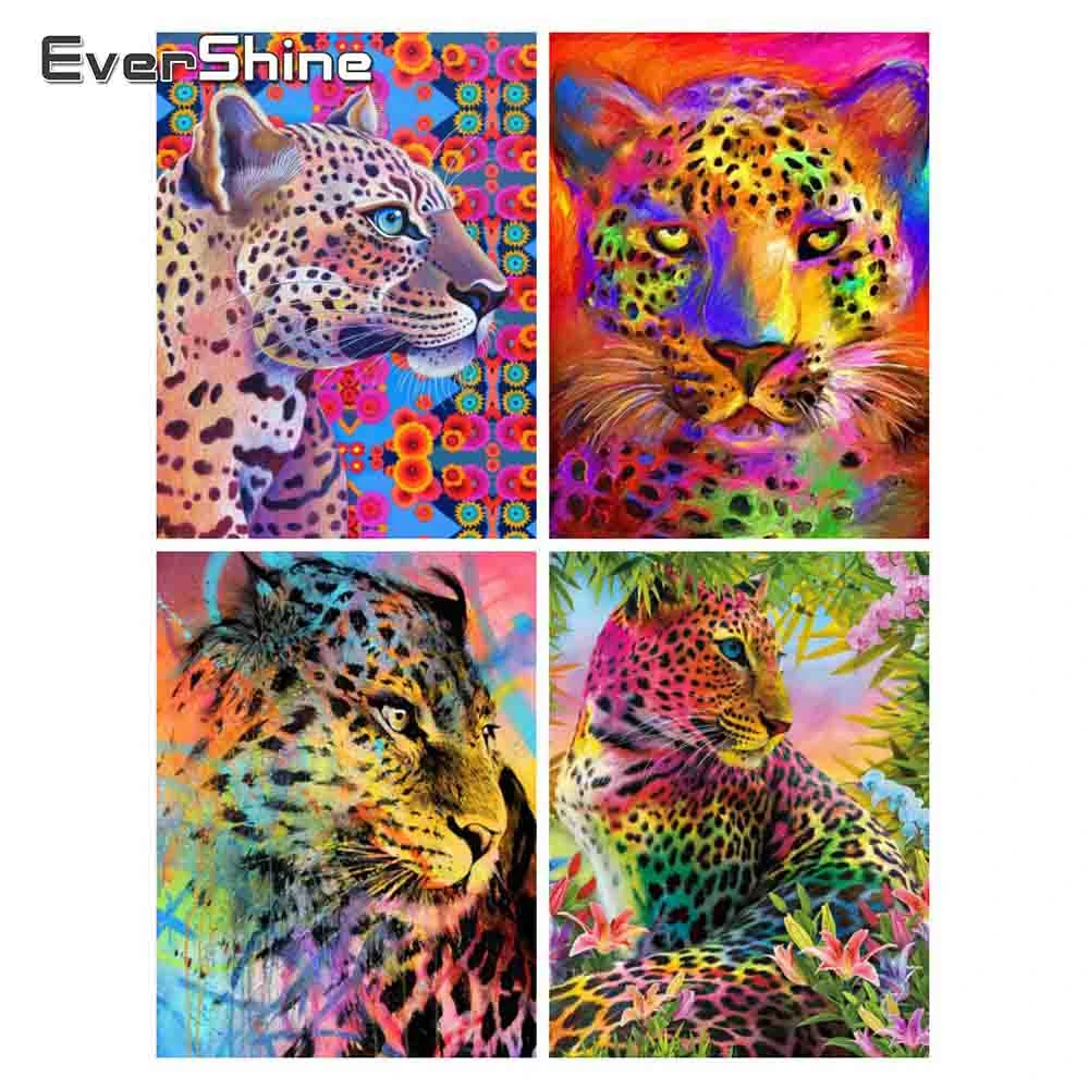 

EverShine 5D DIY Diamond Painting Full Square Drill Leopard Diamond Embroidery Cross Stitch Kit Animal Mosaic Wall Decor