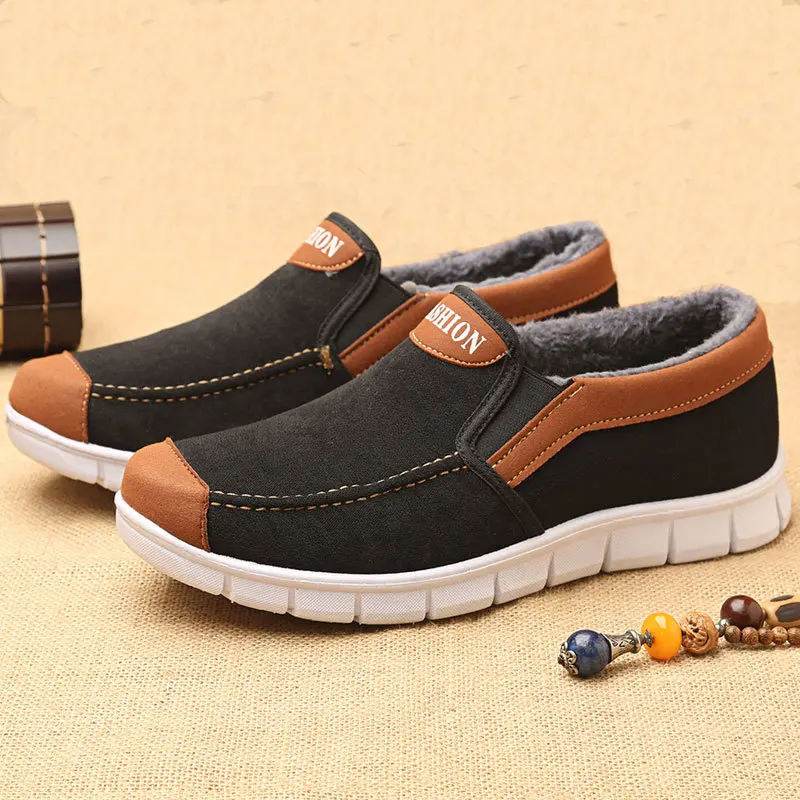 Мужские Ботильоны Зимние ботинки Зимняя Теплая мужская обувь без шнуровки s 2020