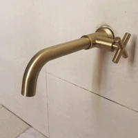 brushed gold out door garden wash basin or kitchen faucet wall mount sink cold water tap solid brass bathroom hardware