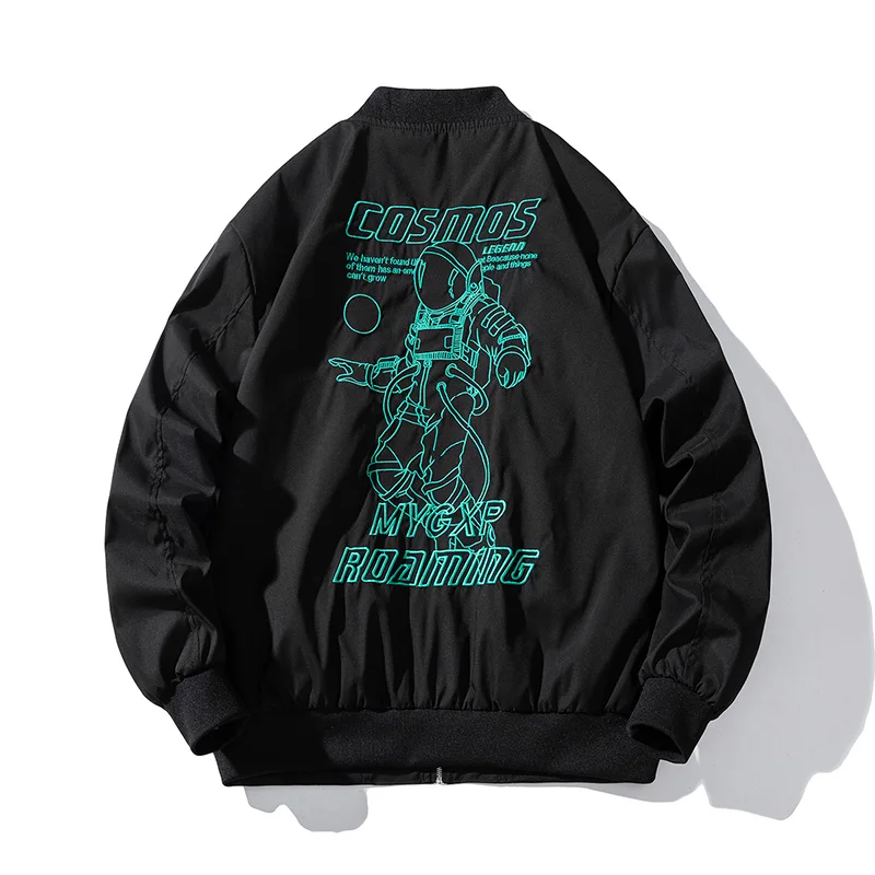 

Pilot Jacket Men Embroidery Bomber Jacket Hip Hop Retro Baseball Coat Anime Letter Outerwear Streetwear Couple Clothes Fashion
