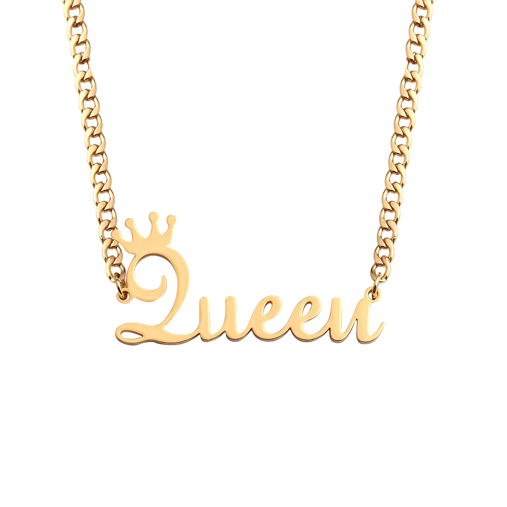 DOREMI персонализированное ожерелье из нержавеющей стали золотого цвета с именной