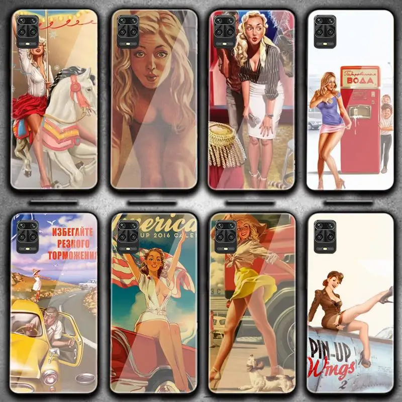 

Sexy Pin-up Girl Soft Cover Phone Case For Redmi 4X 5 5plus 6 6A Note 4 5 6 6pro 7 Xiaomi 6 8se MIX2S Note 3 Tempered Glass