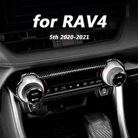 for toyota rav4 5th 2020 2021 central control air conditioning knob panel decoration carbon fiber patch accessories