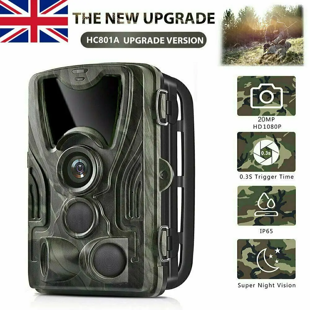 

HC801A Hunting Trail Camera Night Version Wild Cameras 20MP 1080P IP65 Photo Trap 0.3s Trigger Wildlife Camera 42 pcs