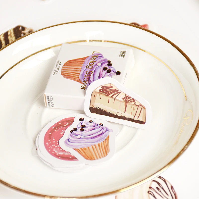 

45 Pcs Birthday Cake Mini Paper Sticker Decoration DIY Ablum Diary Scrapbooking Label Sticker Kawaii Stationery Cute Stickers