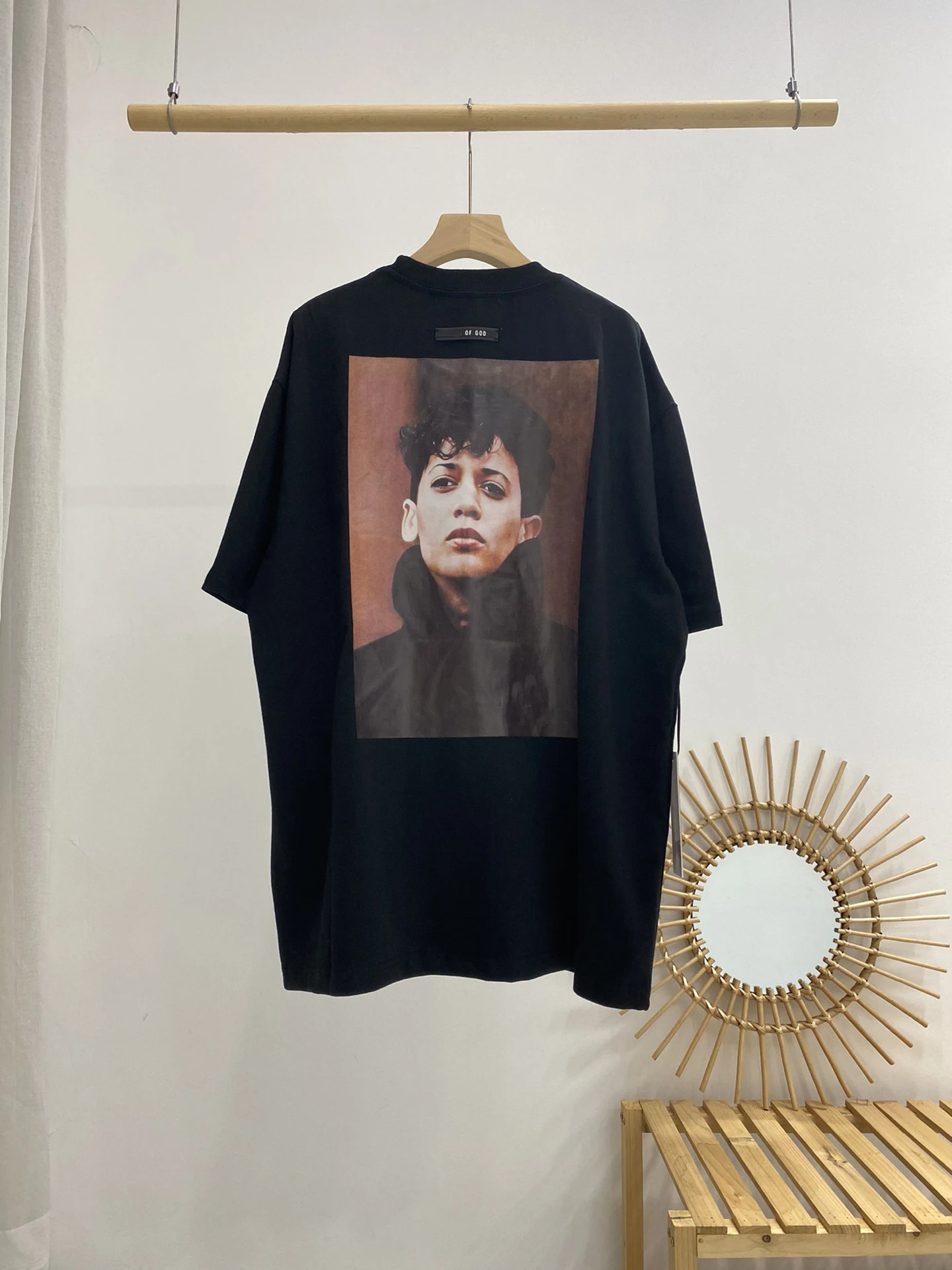 

Grace Of God Summer New Men's Retro Portrait High Street Hip-Hop Loose Comfortable T-Shirt