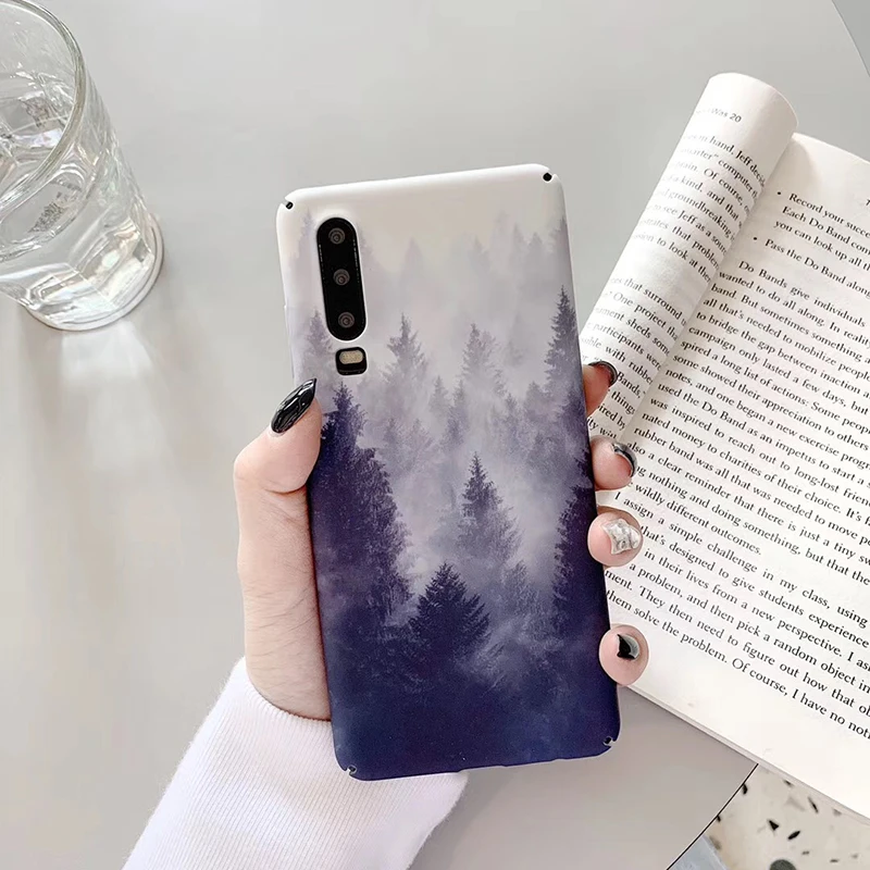 Лес в тумане Твердые чехлы из PC для huawei P20 P30lite Mate20 Pro P10Plus смартфона Honor 8X9X9 10Lite V20 20 Nova 3 3i 4 5 5i Y9 чехлы