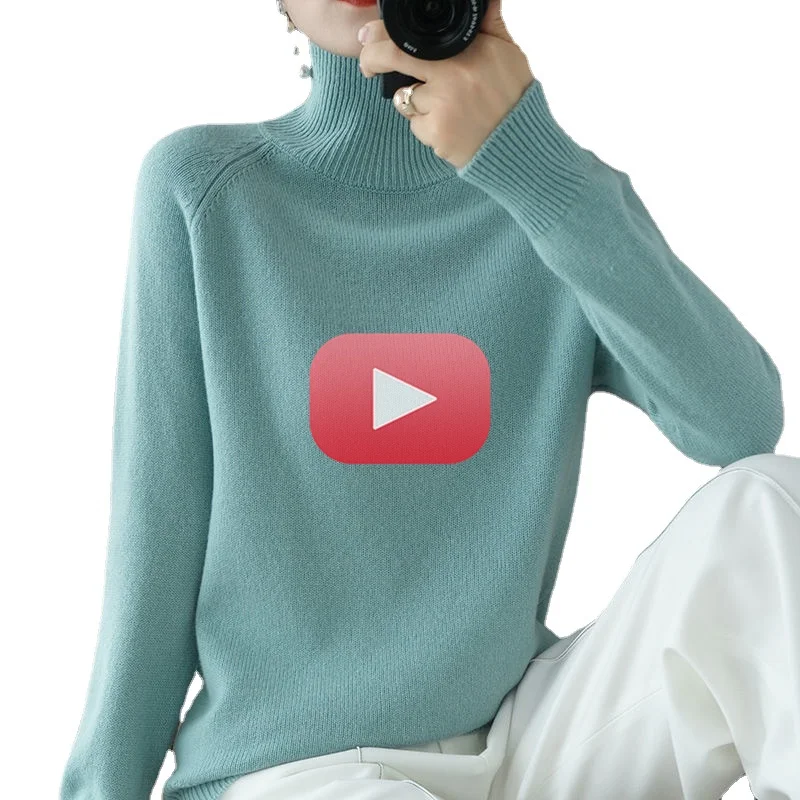 

Turtleneck Cashmere Women Sweaters Solid Casual Long Sleeve Knitted Jumper Female Bottoming Pullover Sweaters 2021 Autumn Winter