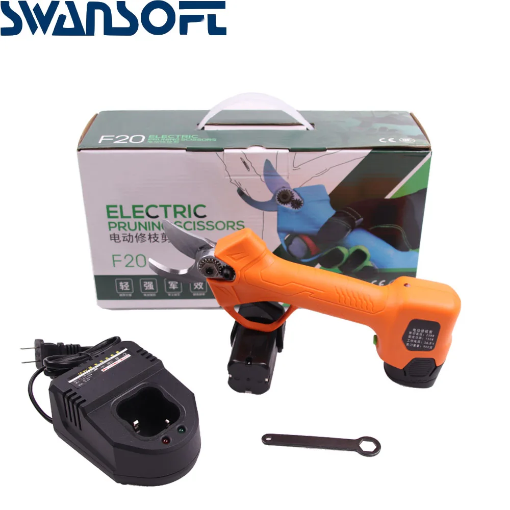 SWANSOFT gardening scissors for branches Professional Cordless Electric Pruning Shears with Rechargeable 2Ah Lithium Battery | Инструменты