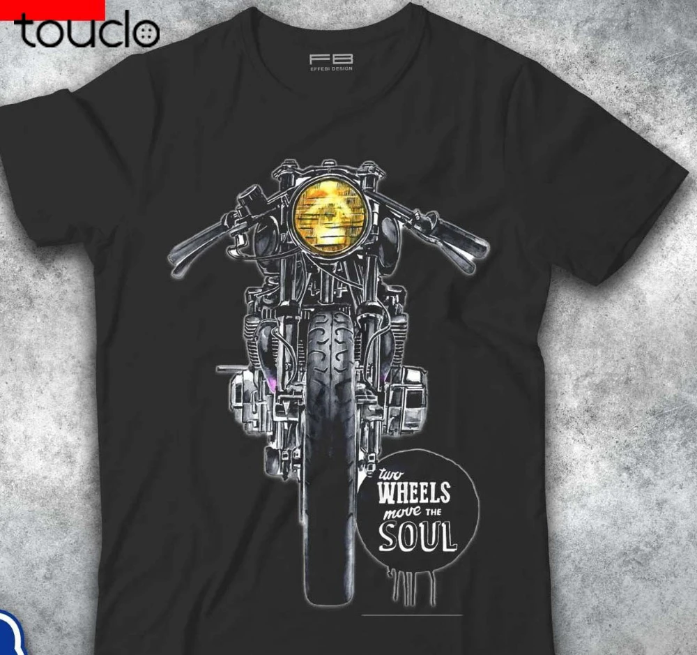 

T-Shirt Cafe Racer Vintage Wheel Move The Soul Motorbike Motorcycle Cotton T Shirt Men Summer Casual Fashion T Shirt Design