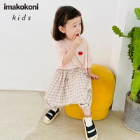 imakokoni original childrens clothing thin casual jacket pure color short sleeved t shirt loose summer female21597
