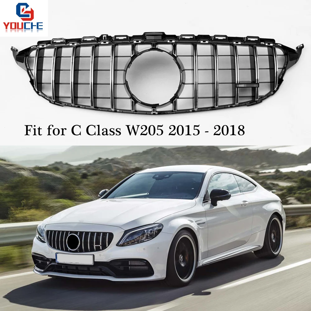 W205 GT сетка для переднего бампера Mercedes AMG C Class C205 A205 S205 C250 C300 C350 Sport Edition без камеры 2015