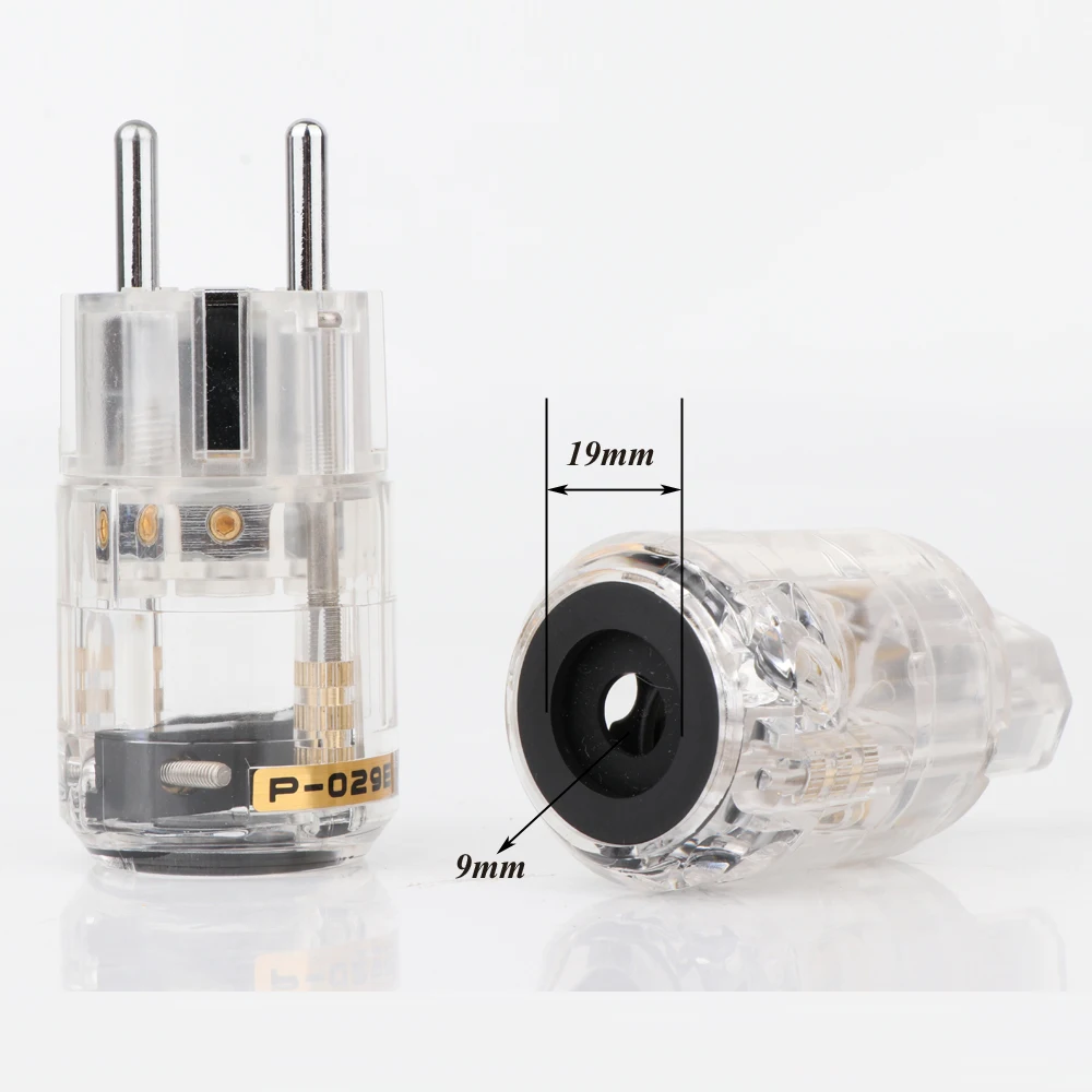 

Pair Transparent High End Rhodium Plated Schuko AC power plug+IEC power connector