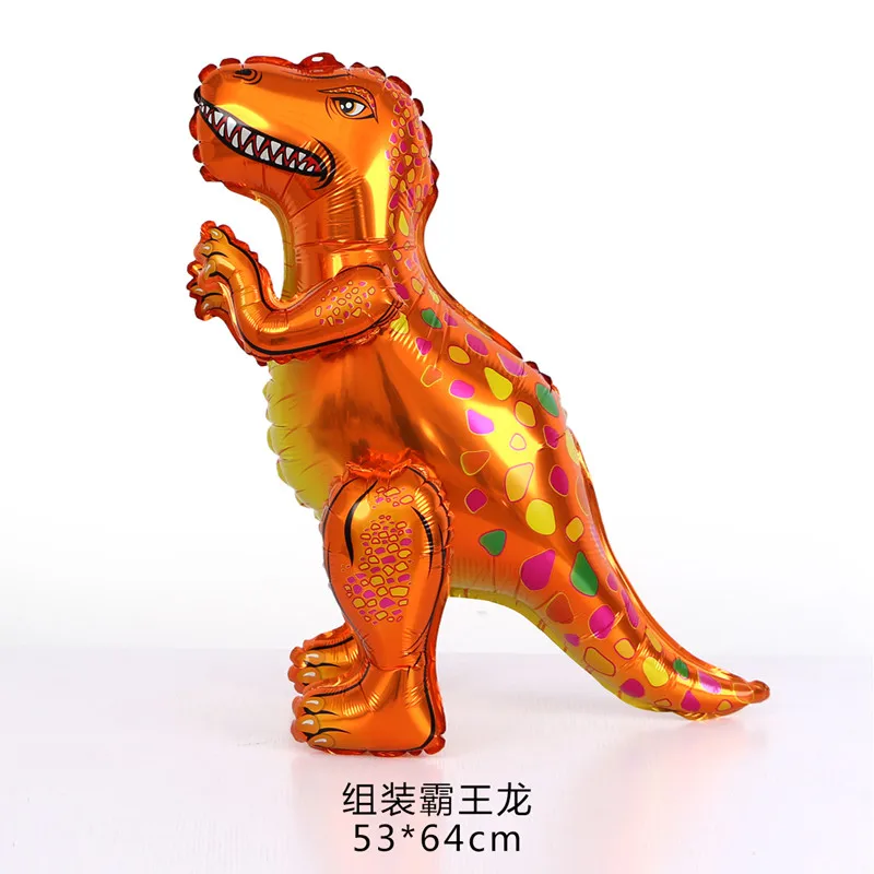 Tyrannosaurus Orange 1 шт большой 4D ходячий динозавр фольгированные шары для мальчиков воздушные шарики в виде животных Детский динозавр день Рождения Вечеринка мир Юрского периода декоративный шар - Цвет: Tyrannosaurus Orange