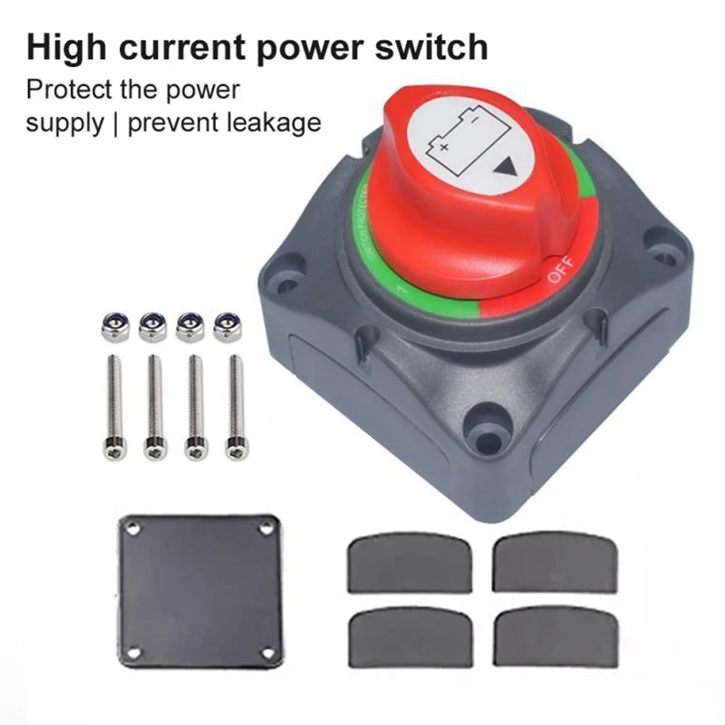 

12-60V RV Disconnect Rotary 3 Position Car Battery Isolator ON/OFF Switch for Car Vehicle RV Boat Marine Yach