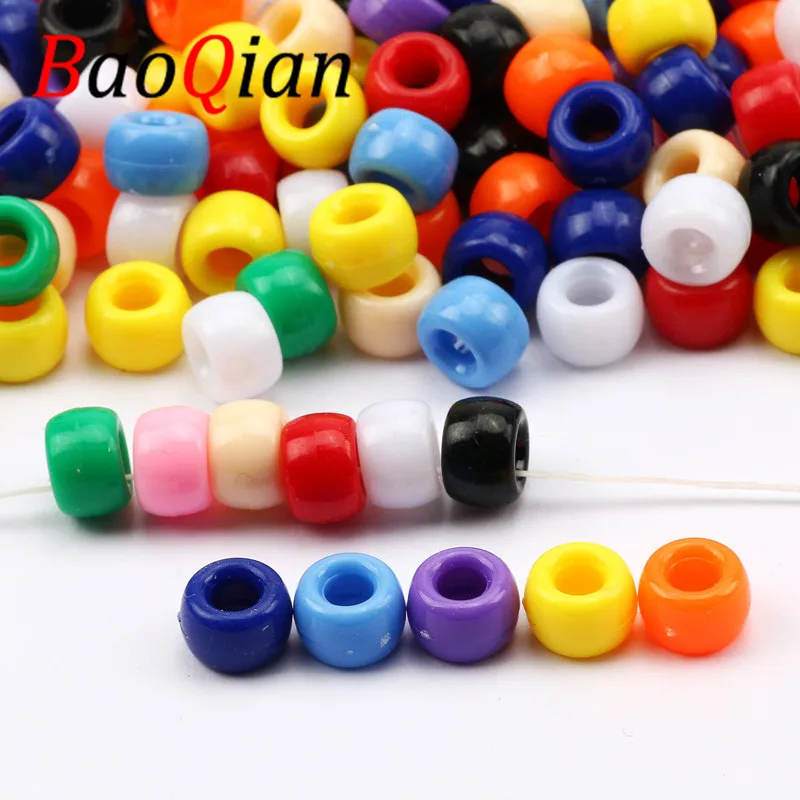 

100/200/300/400/500pcs Acrylic Round Spaced Charm Loose Beads For Bracelet Necklace Jewelry Making Handmade DIY Beadwork