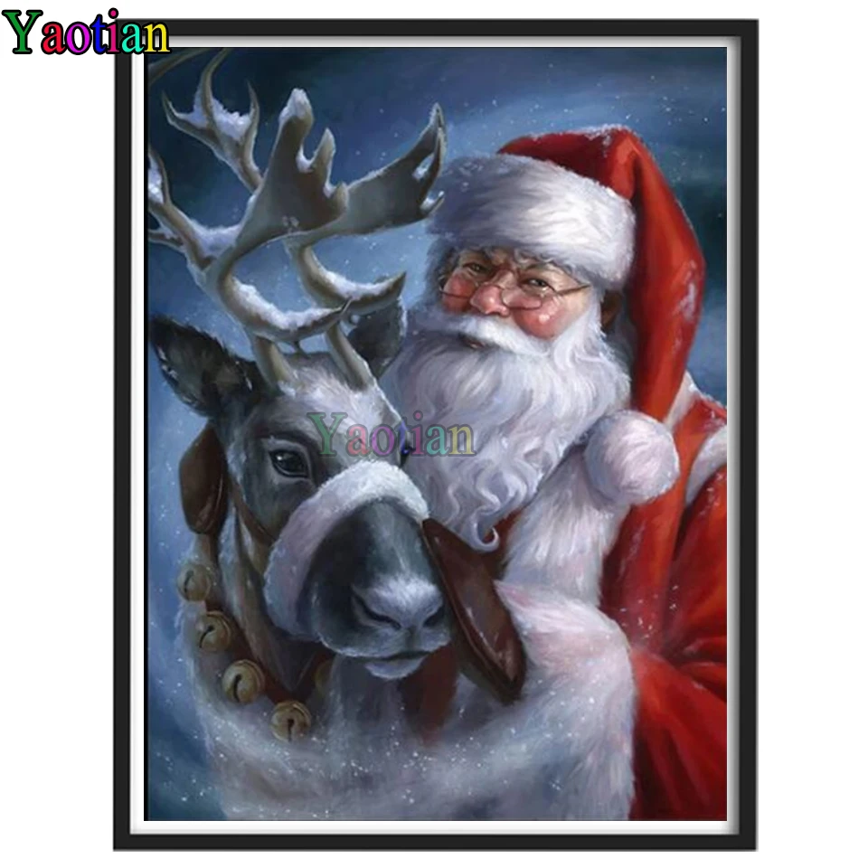 

5d Diamond Painting Christmas Santa Claus And Elk Full Square/Round Drill Diamond Embroidery Mosaic Home Decor Sale