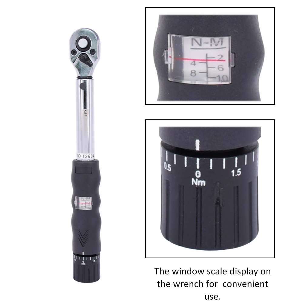 

1/4" DR 2-24Nm Bike Torque Wrench Set Bicycle Repair Tools Kit Ratchet Mechanical Torque Spanner Manual Wrenches