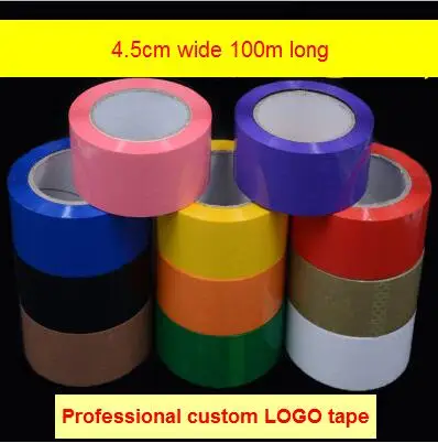 1roll  4.5cm wide 100m long Colored tape  Customizable plus logo printing color separation tape Foreign trade export tape