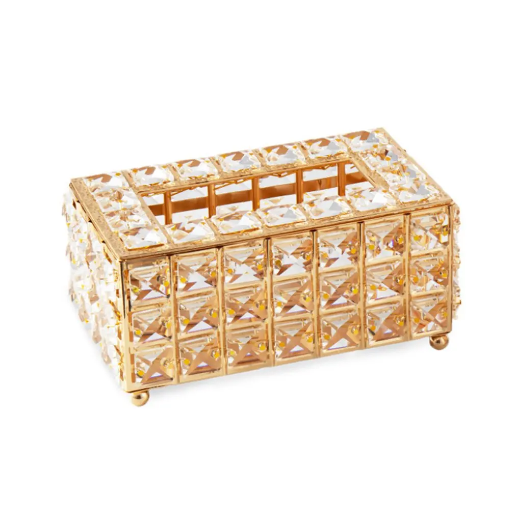 

Europe Style Luxury Crystal Glass Tissue Box Paper Towel Crystal Storage Box Living Room Tissuer Home Supplies