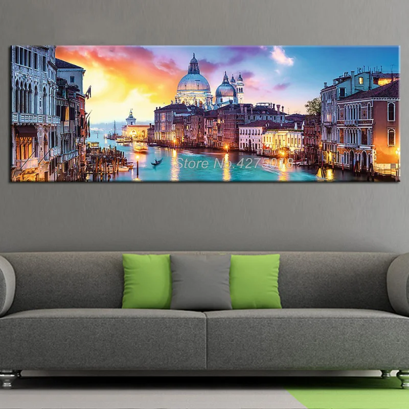 Венеция город на воде полноразмерная круглая картина сделай сам большая