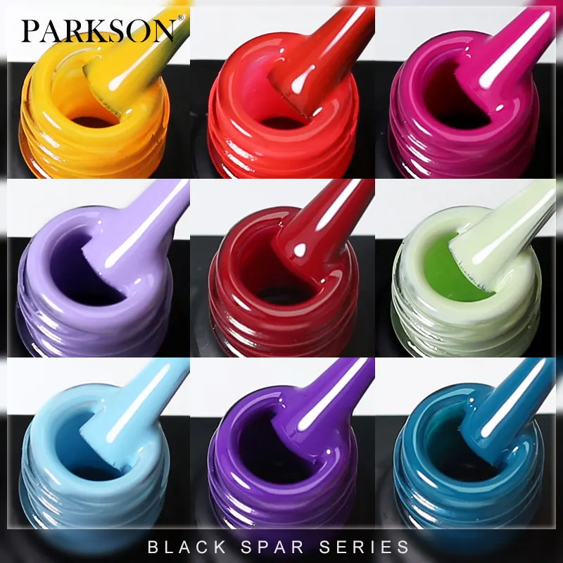 Parkson Gel Nail Polish New Arrival black glitter Colors UV LED Gel Varnish Hybrid Soak Off Top Base 12ml Nail Art Polish Primer images - 2