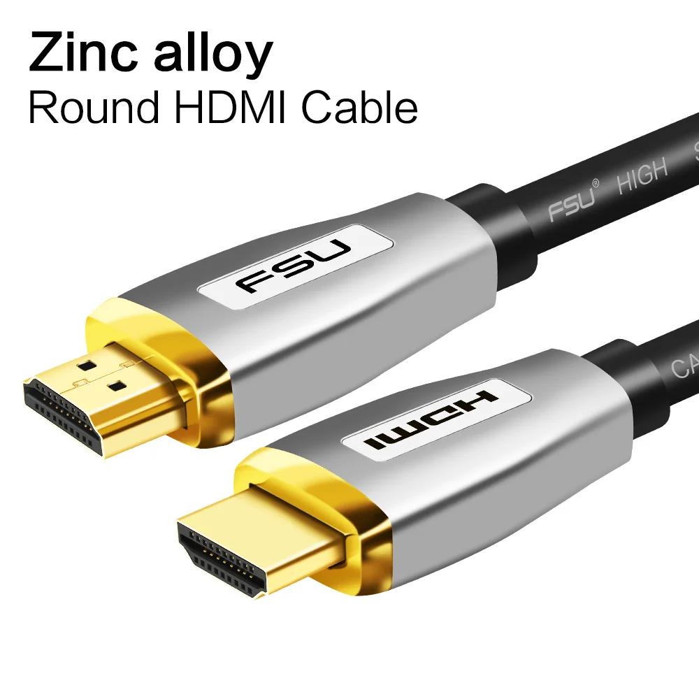 4k zinc round cable Позолоченная вилка HDMI 2,0 кабель 4K 1080P 3D HDMI к HDMI кабель из цинкового сплава, цинковый сплав 2/3/5/8/10/12 м кабель для PS4 Xbox проектор HDTV компьютера - Цвет: 4k zinc round cable