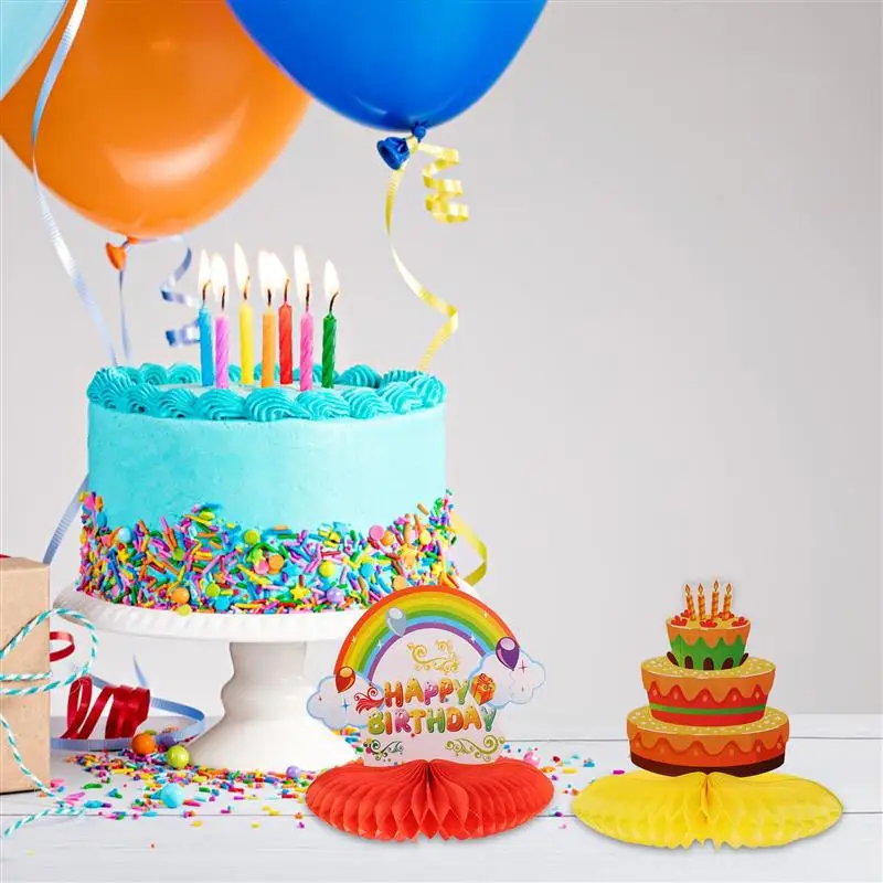 

6pcs Birthday Party Decoration Supplies Paper Fan Flower Ball Honeycomb Ball Party Decorative Accessories