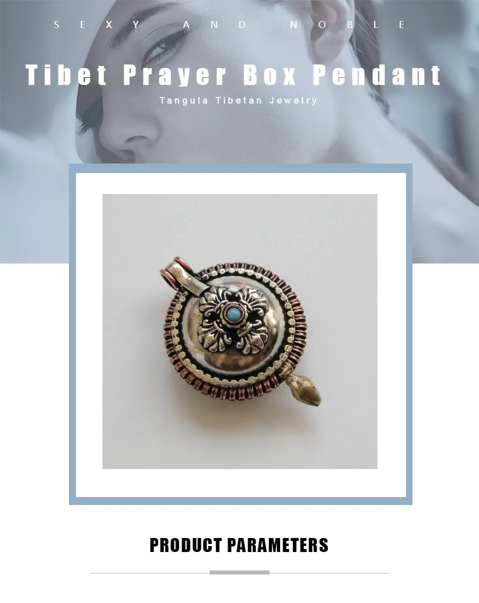 PN053 винтажный Тибетский медный счастливый Узел& Dorje буддистская молитва коробка кулон ожерелье ручной работы непальский 37 мм круглый Тибетский амулет
